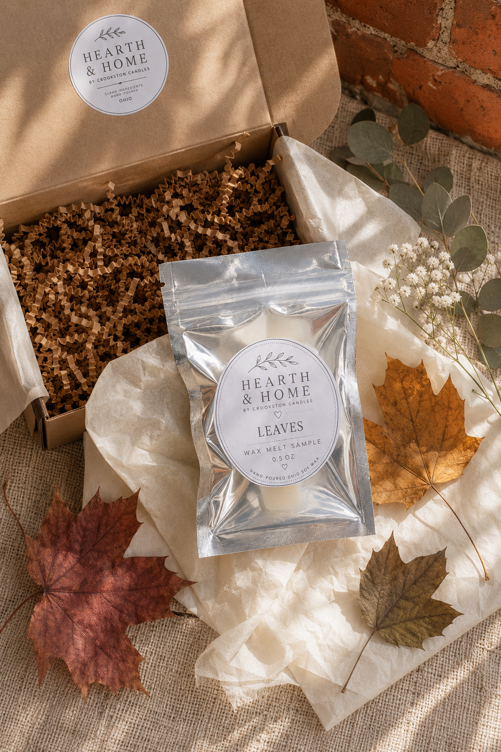 Leaves Hearth & Home by Crookston Candles Fall Collection Sample Scent