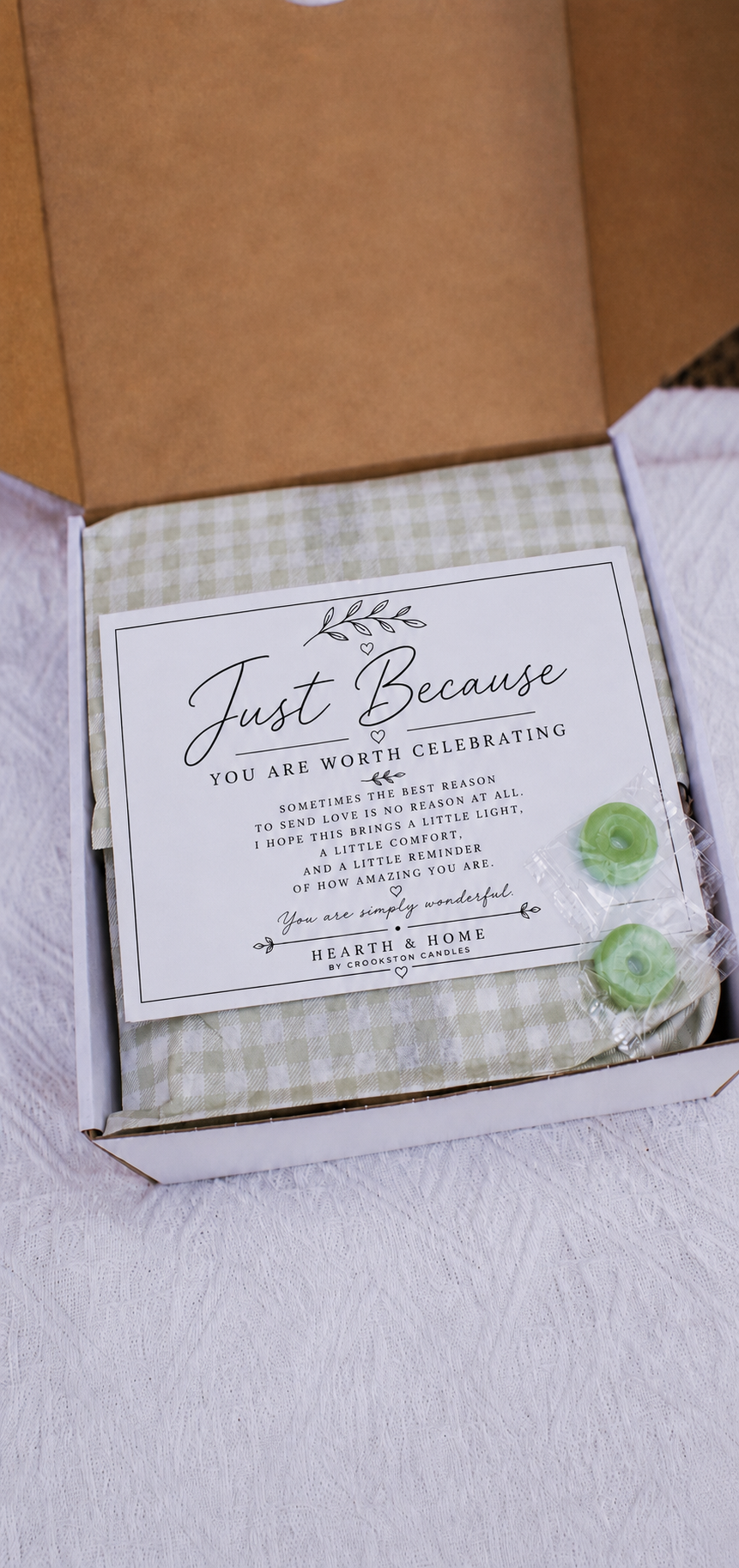 Just Because Hearth & Home by Crookston Candles Gift Box
