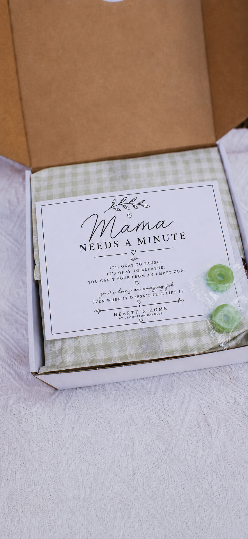 Mama Needs A Minute Hearth & Home by Crookston Candles Encouragement Box
