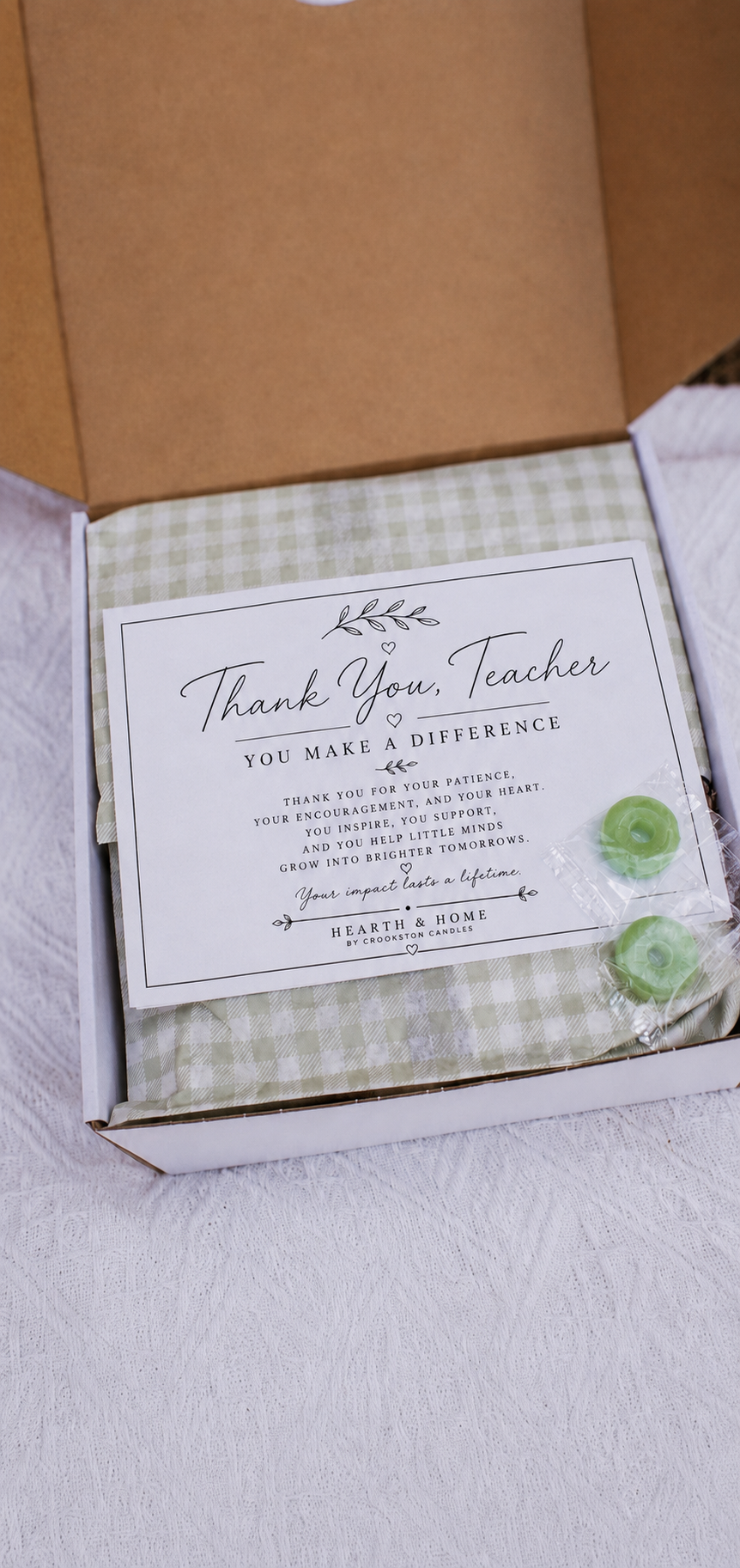 Teacher Appreciation Hearth & Home by Crookston Candles Encouragement Box