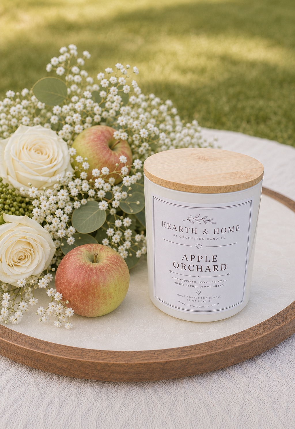 Hearth & Home Apple Orchard 8 oz Soy Wax Hand-poured Candle