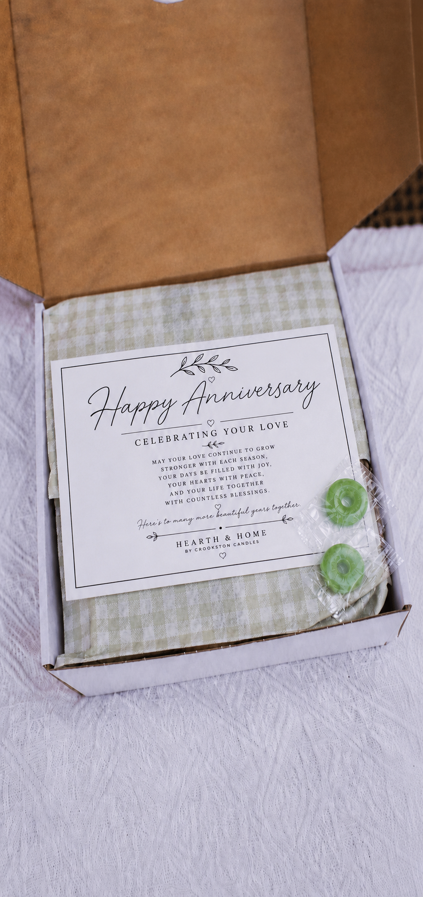 Happy Anniversary Hearth & Home by Crookston Candles Gift Box