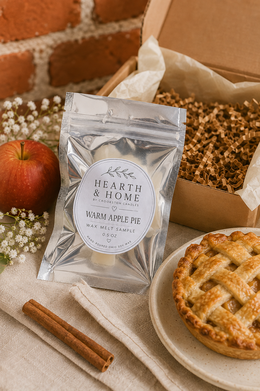 Warm Apple Pie Hearth & Home by Crookston Candles Fall Collection Sample Scent